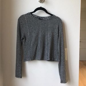 Topshop Striped Crop Top